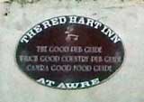 The wall sign on the Red Hart Inn at Awre, Gloucestershire.