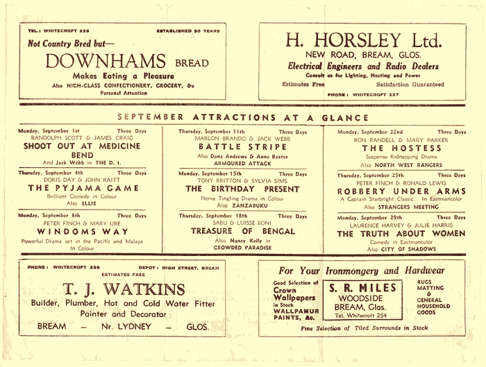 image: Bream Miners Welfare cinema programme - September (39k)
