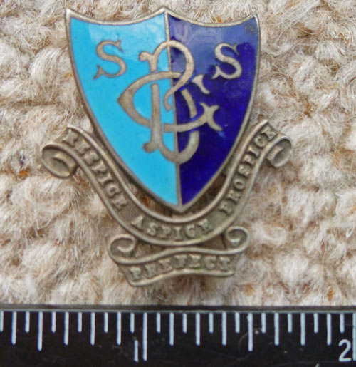 A photo of a school badge