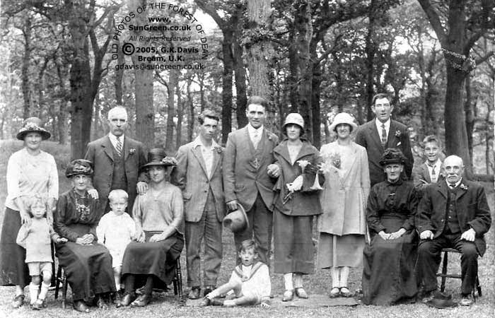 Image: Tooze wedding party at Valley Road Cinderford c1924  (62k)