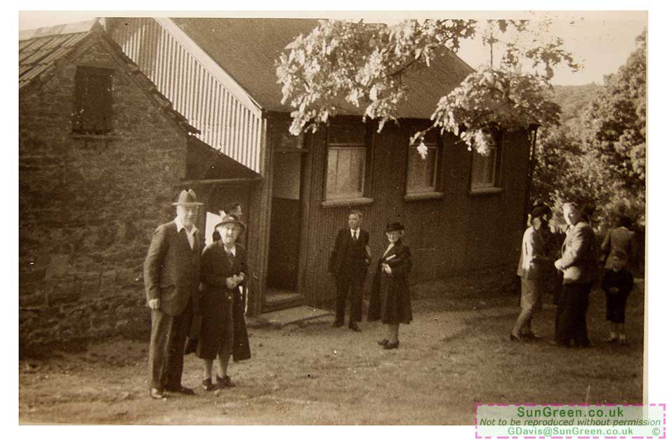 A photo of people outside the hall at Ellwood