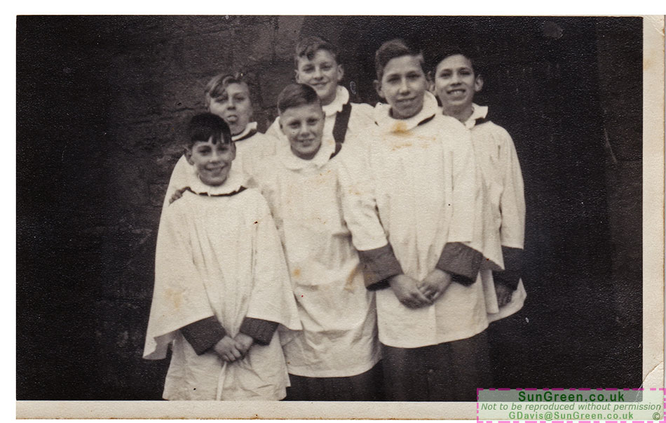A photo of some choirboys from Littledean, Gloucestershire