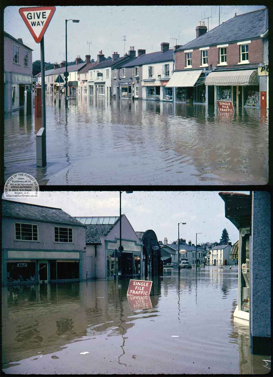 Floods in Newerne St Lydney in 1968