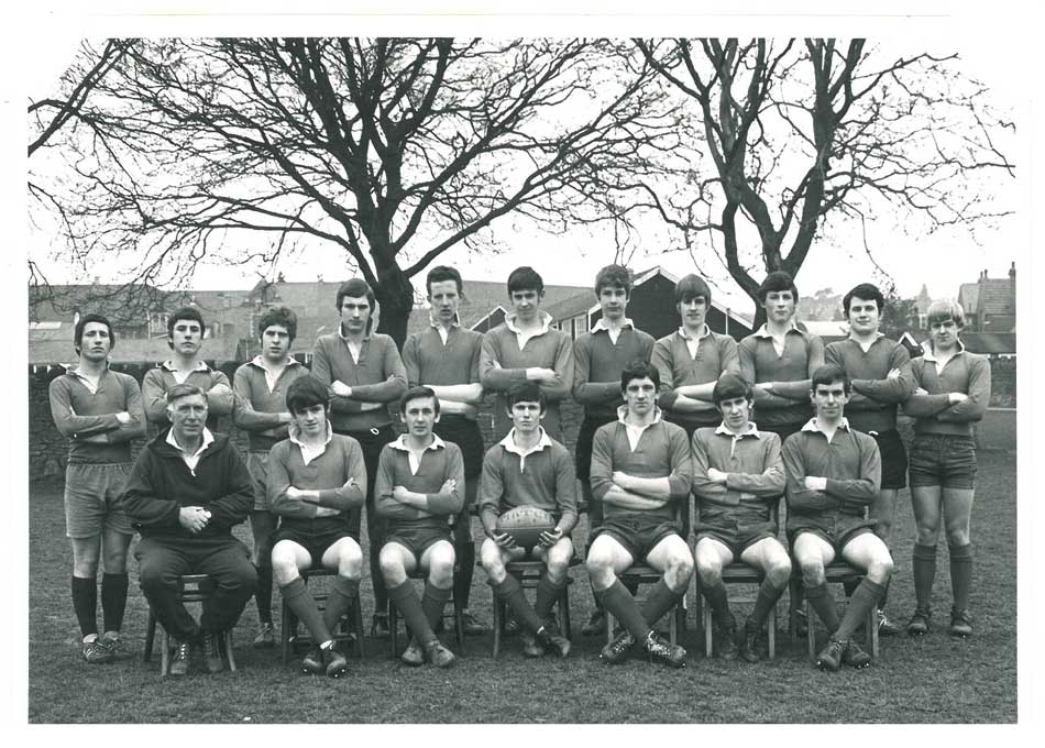 An old image of a Lydney Grammar School rugby team from 1968