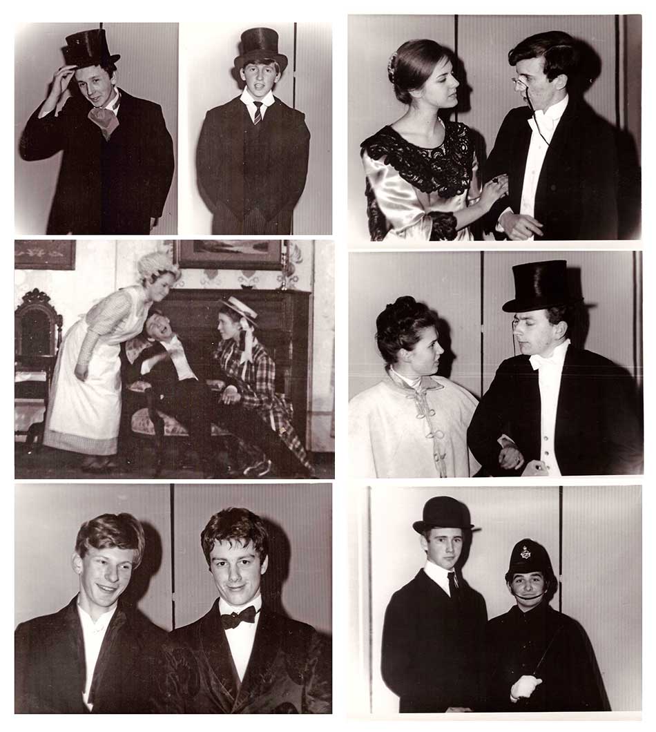 An old photo showing people in a LGS play from 1958.