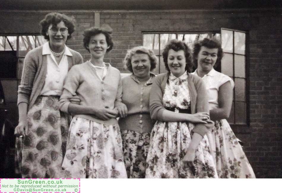 Some female members of staff at Whitecroft Pin Factory in the 1960s