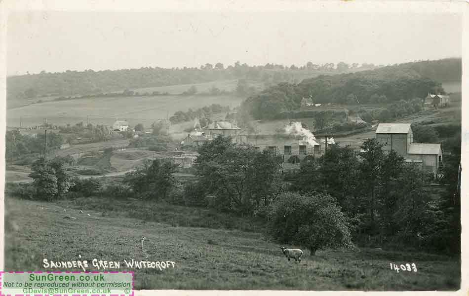 An old photo of Saunders Green showing the Brickworks - home of PRC bricks.