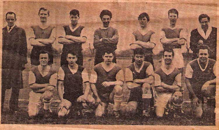 A newspaper cutting showing Whitecroft FC in1965