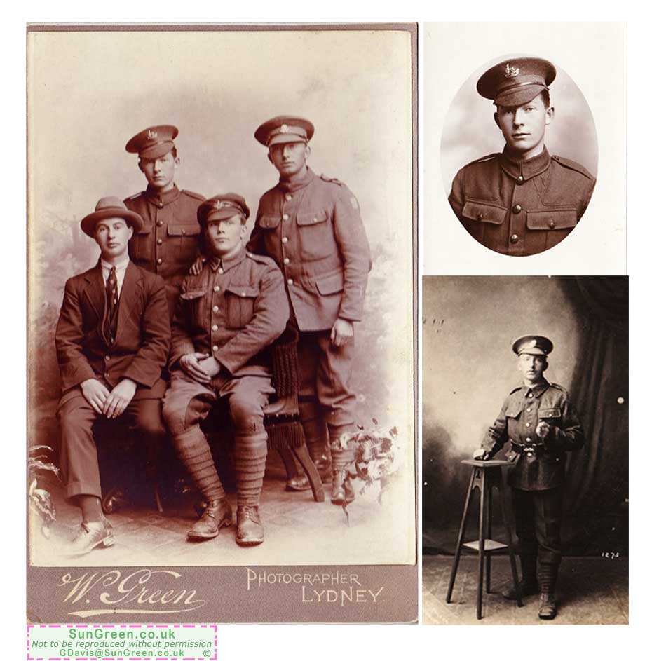 Some Woolaston men who served in World War 1