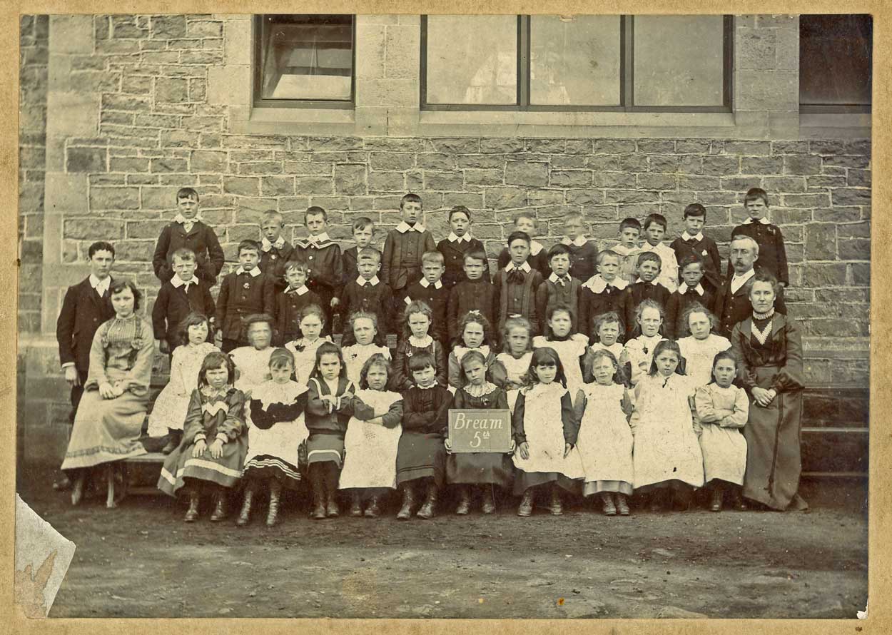 A photo of some pupils of Bream school from around 1900