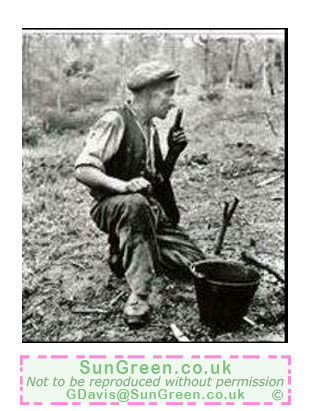 An old photo of charcoal burner Alfred Roberts.