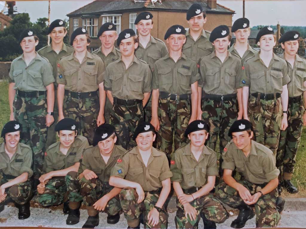 A photo of Cinderford army cadets around 1984
