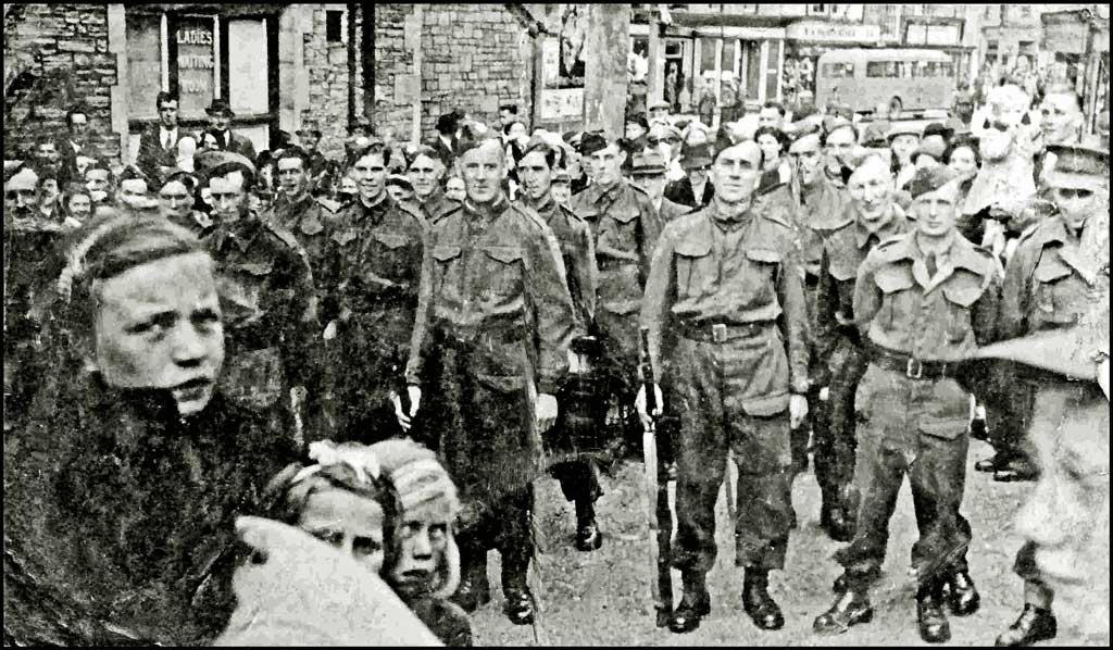 A photo showing people in Coleord on VE Day