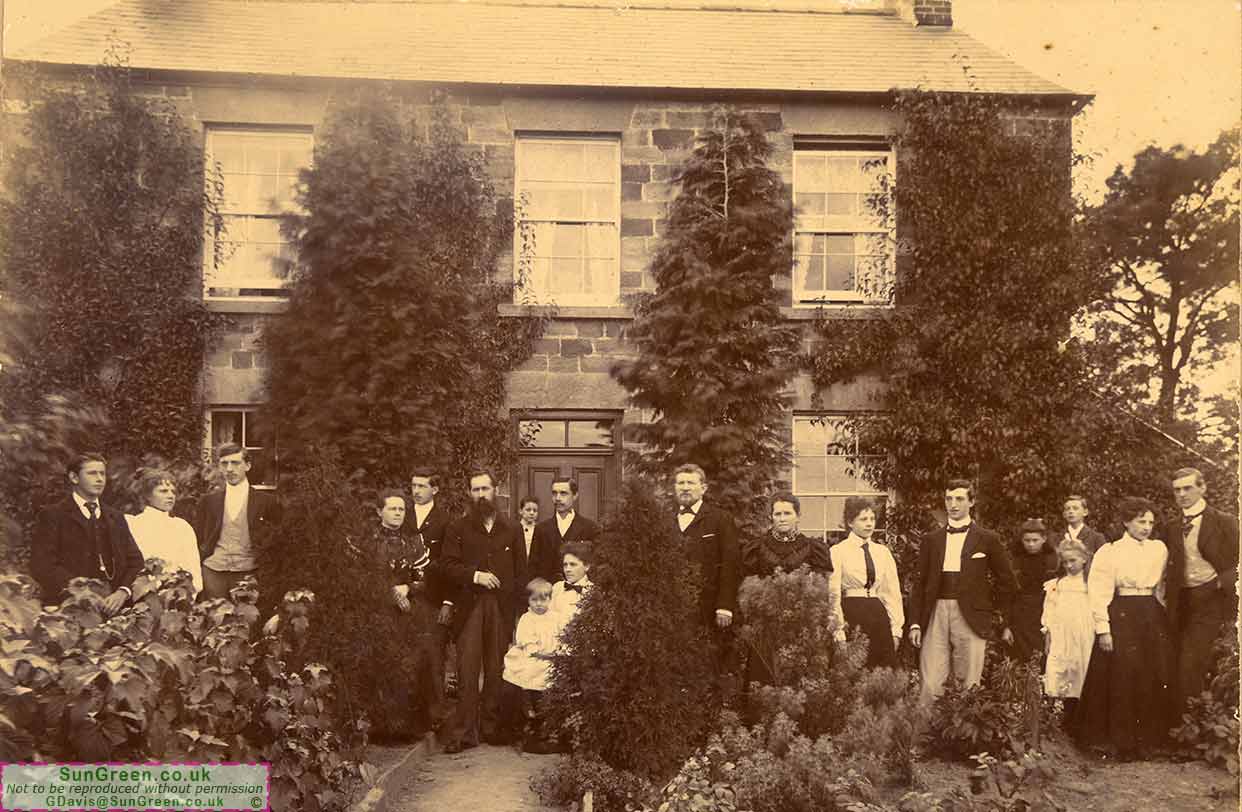An old photo of a house in the Drybrook area entitled Ths Clayton Sisters