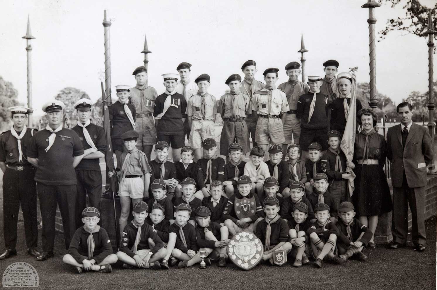 Photo of Lydney scouts, sea scouts and cubs in Bathurst Park.