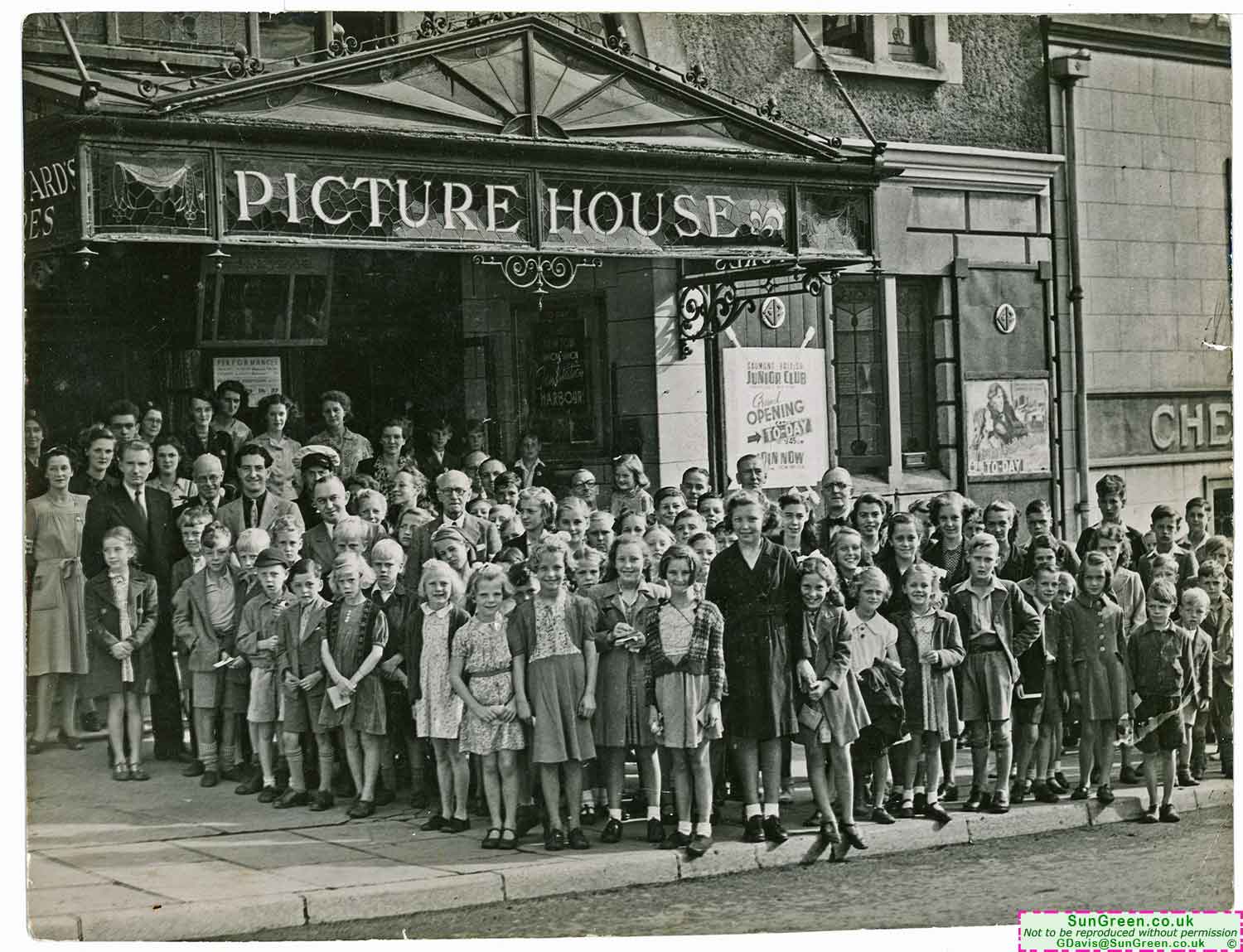 A photo of Lydney children outside the Gaumont cinema