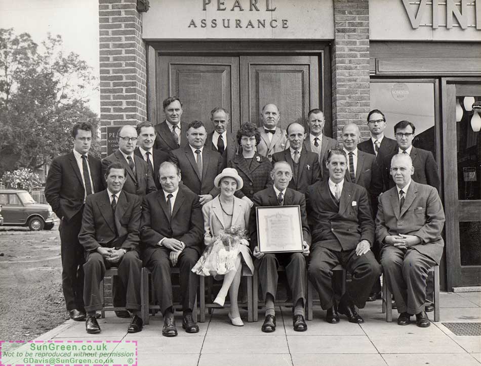 A photo o employees of Pearl Insurance in Lydney in the 1960's