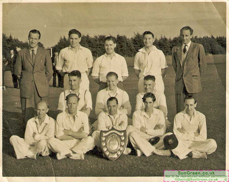 An old photo of a Red and White (Transport) cricket team
