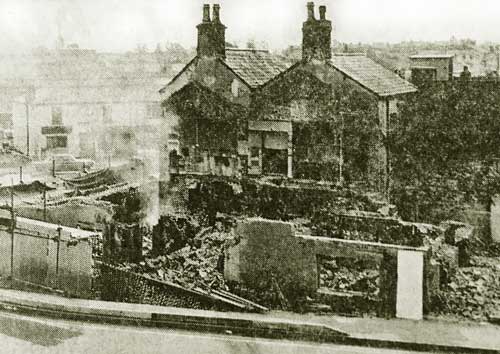 A press cutting of the Royal Albert after the fire