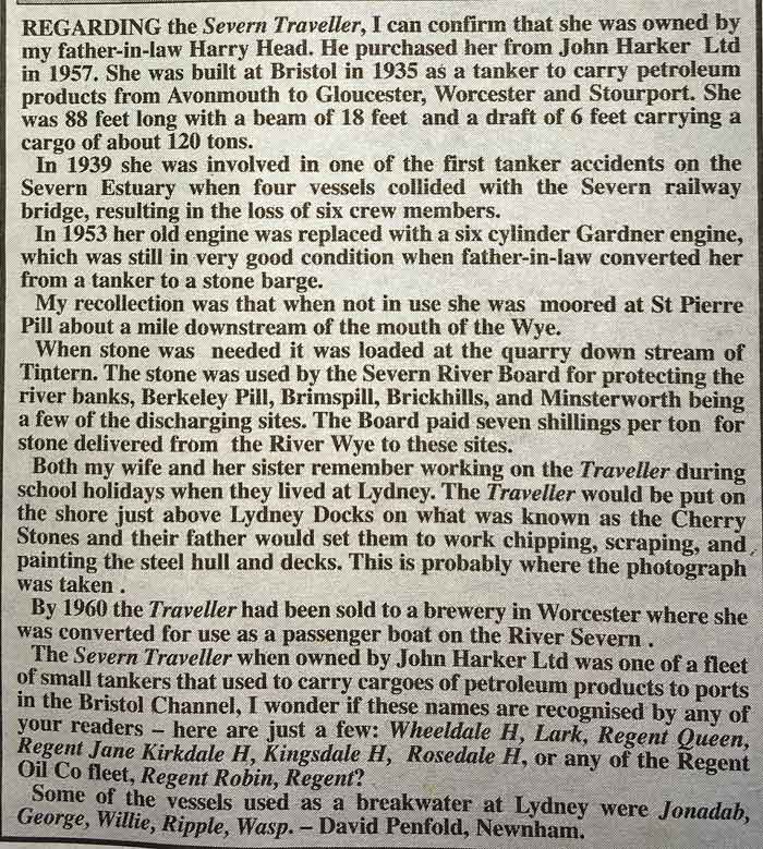 An article about the Severn Traveller