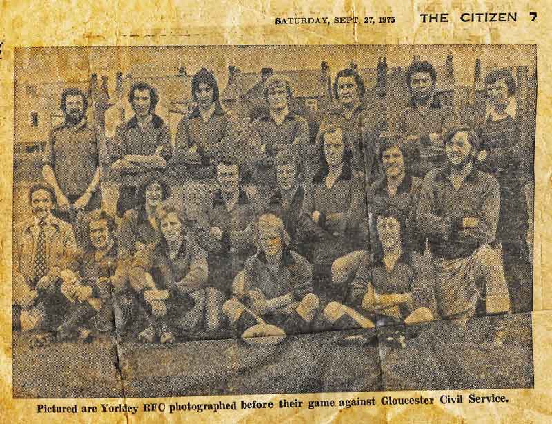 Yorkley RFC before a game in 1975